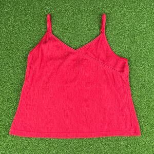 Vintage Y2K No Boundaries Red Stretch Adjustable Strap Cami Smocked Top Sz L